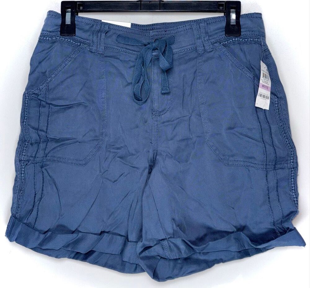 Style & co blue mid rise shorts size 6 petite